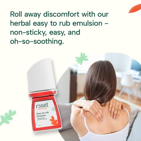 R3set Pain Relief Emulsion - 100% Natural Fast Relief For Muscle Joint & Back Pain - 50ml