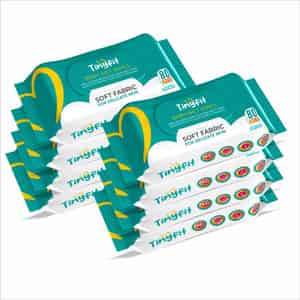 Tinyfit Soft Cleansing Baby Wipes | Enriched With Aloe Vera & Vitamin E | 99% Water Based | 80x80