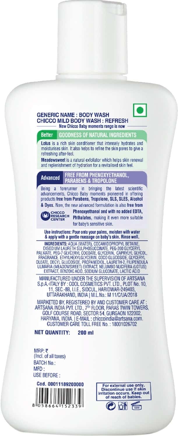 Buy CHICCO BABY MOMENTS MILD BODY WASH REFRESH, NO TEARS FOR SOFT SKIN
