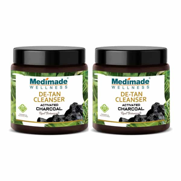 Medimade Activated Charcoal De-Tan Cleanser - 100 Gm X 2 ( Pack Of 2 )