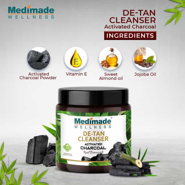 Medimade Activated Charcoal De-Tan Cleanser - 100 Gm X 2 ( Pack Of 2 )