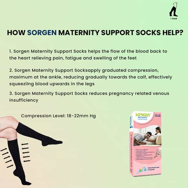 Sorgen Maternity Support Socks (Black Small)