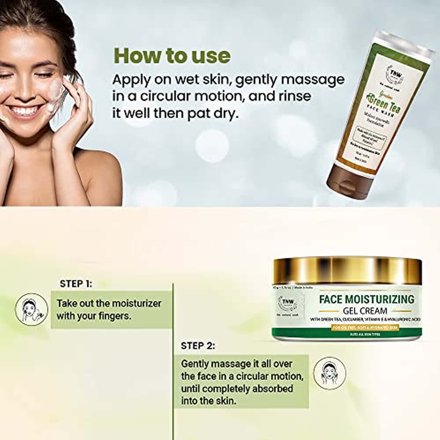 Buy TNWTHE NATURAL WASH FACE MOISTURIZING GEL CREAM & GREEN TEA FACE