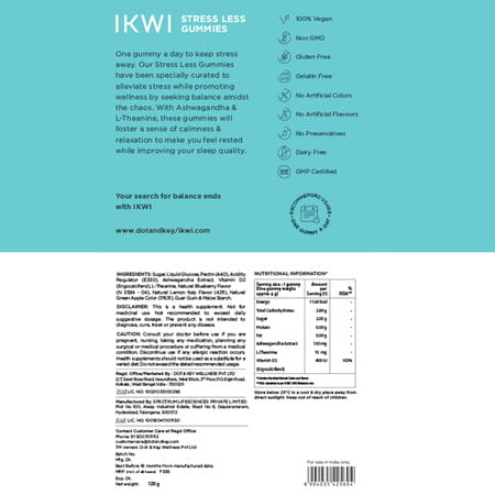 Ikwi Stress Less Gummies With 150 Mg Ashwagandha & L-Theanine
