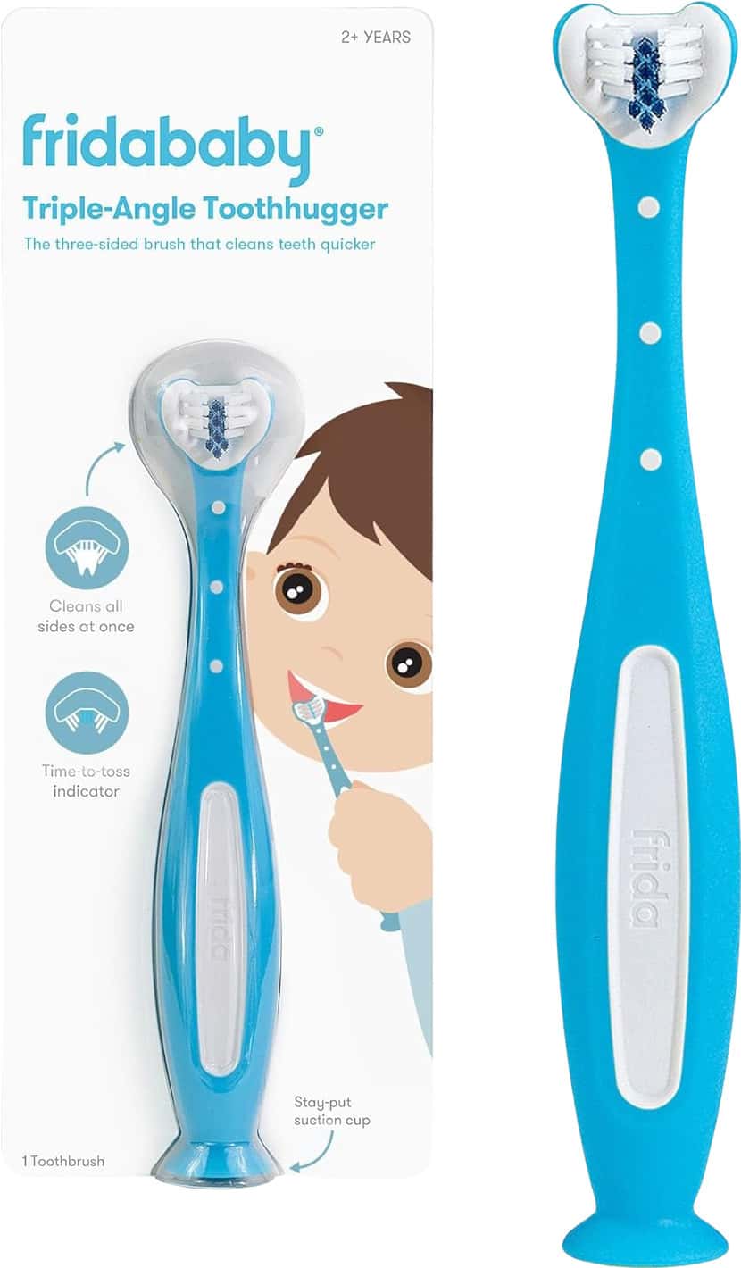 Fridababy Triple-Angle Toothhugger Blue Toothbrush | Kids 2+ Years | Soft Bristles | 1 Count