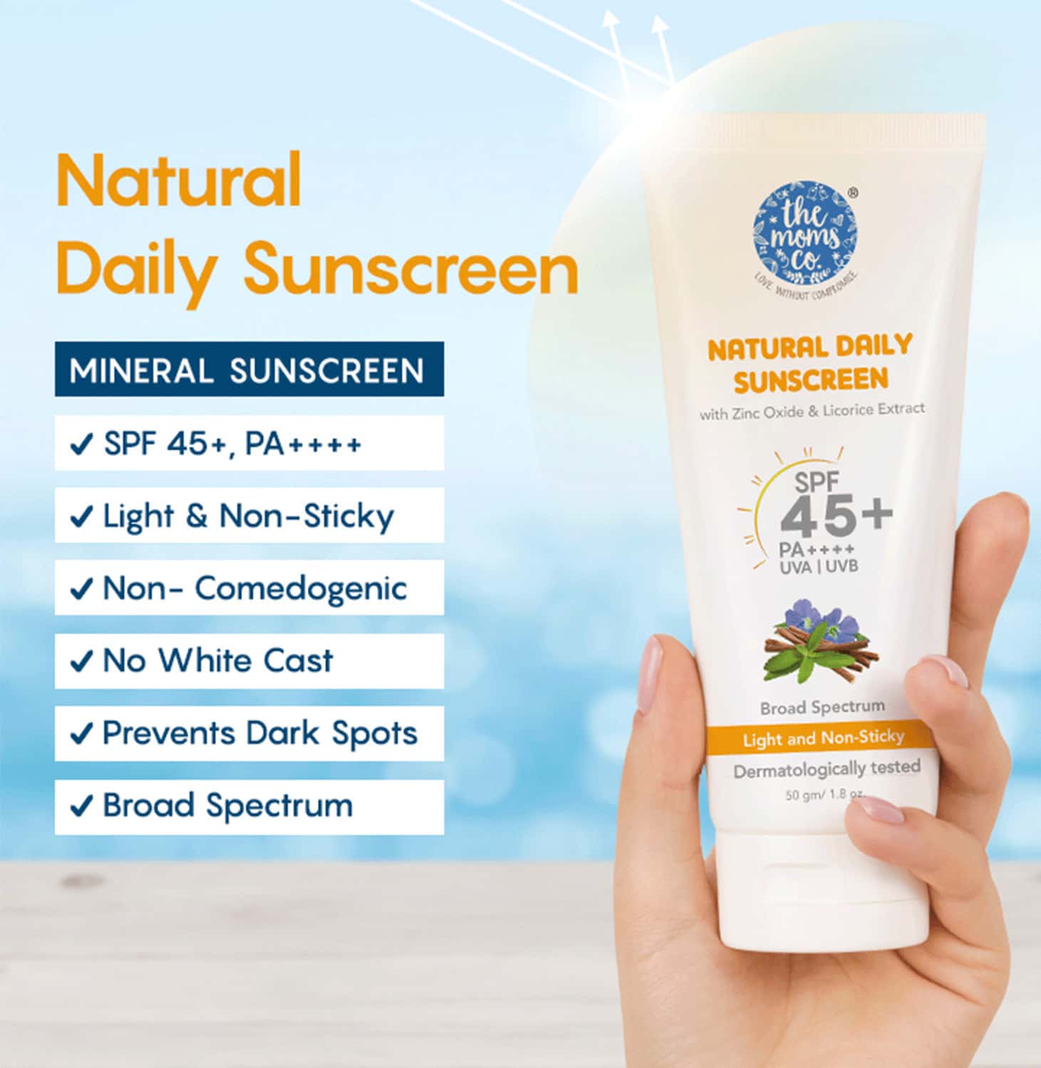 Buy THE MOMS CO. NATURAL DAILY SUNSCREEN (50 GM) Online & Get Upto 60