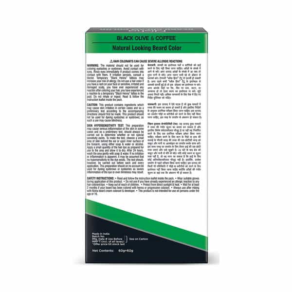 Nisha Beard Colour For Men Original Black 120G | Ammonia Free | Professional Beard Cream Hair Color