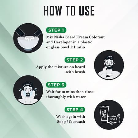 Nisha Beard Colour For Men Original Black 120g | Ammonia Free | Professional Beard Cream Hair Color