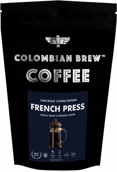 Colombian Brew Arabica French Press Coffee Dark Roast Strong 250G