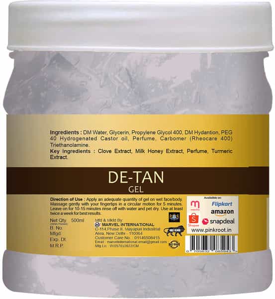 Pink Root De-Tan Gel Enriched With Milk & Honey Extract 500Ml