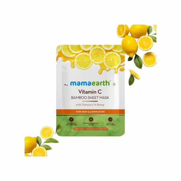Mamaearth Vitamin C Bamboo Sheet Mask With Vitamin C & Honey For Skin Illumination - 25 G