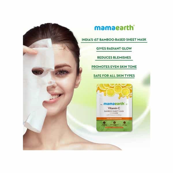 Mamaearth Vitamin C Bamboo Sheet Mask With Vitamin C & Honey For Skin Illumination - 25 G