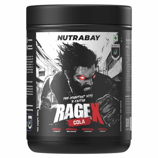 Nutrabay Ragex Pre Workout Supplement Powder - 360G | Cola | 200Mg Caffeine | 4G Beta-Alanine