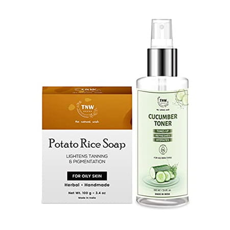 Tnw-The Natural Wash Cucumber Toner (100ml) & Potato Rice Handmade Soap (100g)