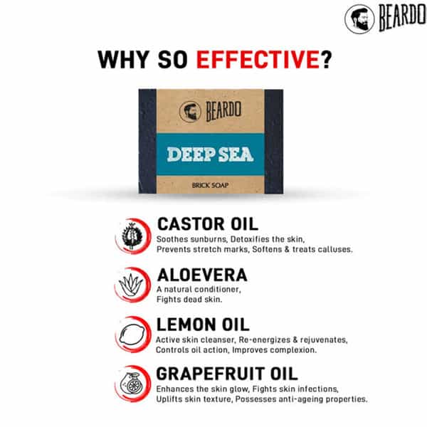 Beardo Deep Sea Brick Soap - 125 Gm