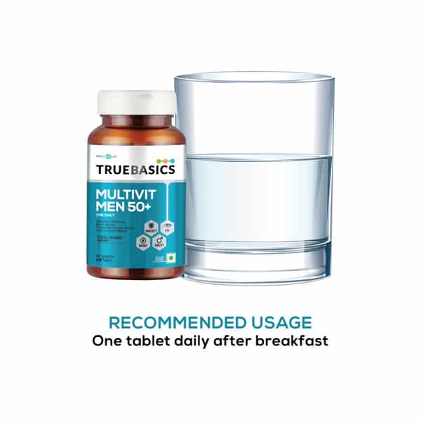 Truebasics Multivit Men 50+ One Daily | Multivitamins | For Senior Adults | 90 Veg Tablets