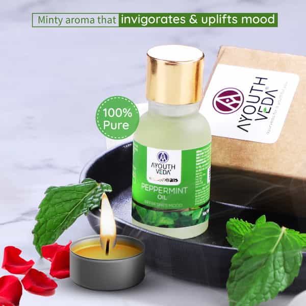 Ayouthveda Peppermint Essential Oil With Refreshing Aroma To Invigorate Senses Naturally 15 Gm