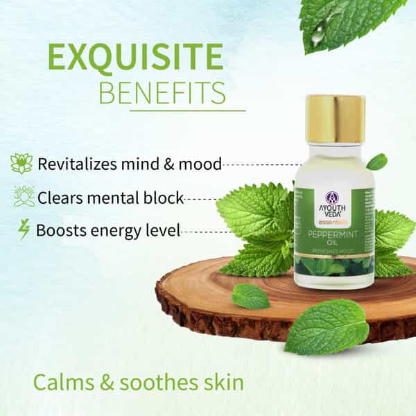 Ayouthveda Peppermint Essential Oil With Refreshing Aroma To Invigorate Senses Naturally 15 Gm
