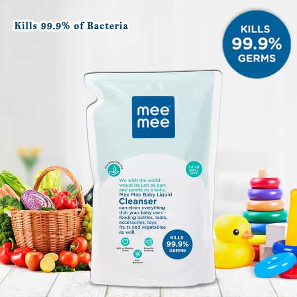 Meemee Baby Liquid Cleanser | Kills 99% Germ Liquid Detergent (1.2 L)