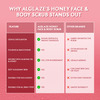 Alglaze Honey Face & Body Scrub | Exfoliating & Smoothing | Sugar Crystals Almond Oil & Honey | 50 G