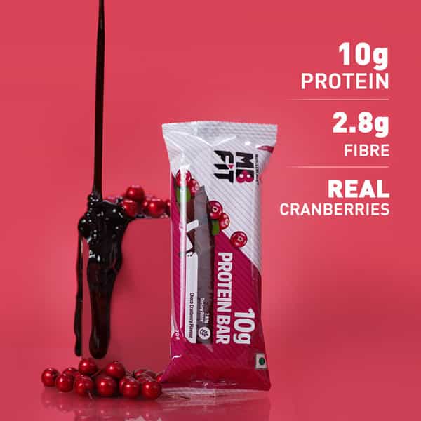 Muscleblaze 10G Protein Bar (Choco Cranberry | Pack Of 6) | Protein Blend
