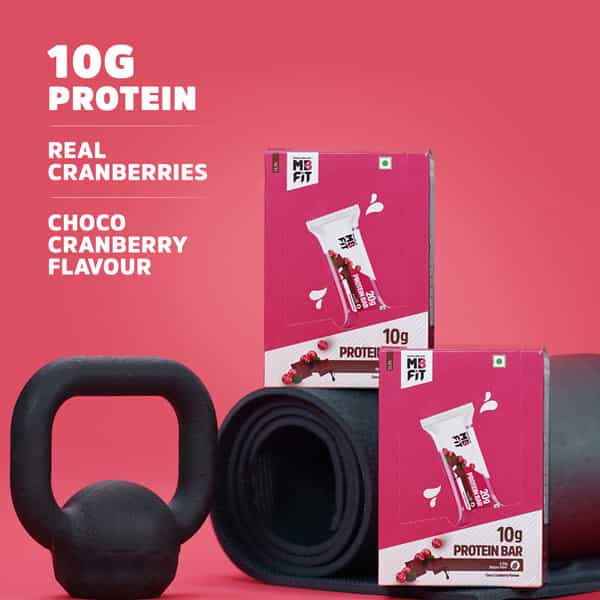 Muscleblaze 10G Protein Bar (Choco Cranberry | Pack Of 6) | Protein Blend