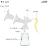 Dr. Odin Ld-101 Manual Breast Pump For Feeding Mothers With Bottle (White/Yellow)