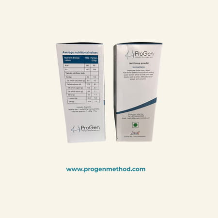 Progen Lentil Soup Powder | 15 G Of Protein Per Meal | Pack Of 7 105 Gm