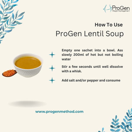 Progen Lentil Soup Powder | 15 G Of Protein Per Meal | Pack Of 7 105 Gm