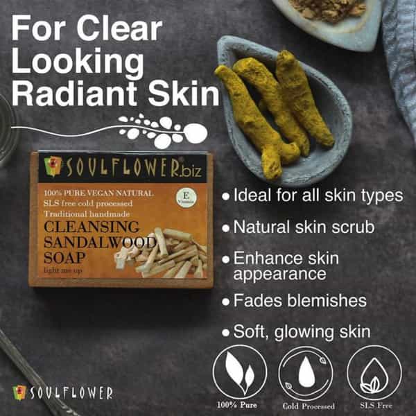 Soulflower Cleansing Sandalwood Soap 150Gm