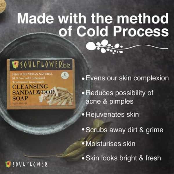Soulflower Cleansing Sandalwood Soap 150Gm