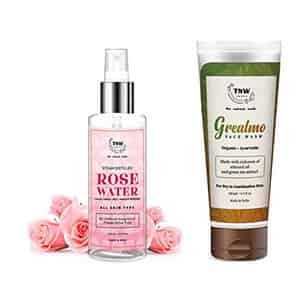 Tnw The Natural Wash Grealmo Face Wash (100ml) And Steam Distilled Rose Water (200ml) Combo Pack