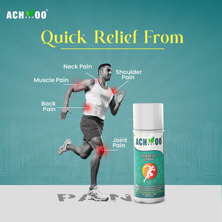 Ach...Oo Ayurvedic Pain Relief Spray With 100% Natural Actives For Joint Pain Body & Muscle 100ml