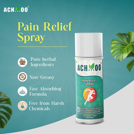 Ach...Oo Ayurvedic Pain Relief Spray With 100% Natural Actives For Joint Pain Body & Muscle 100ml