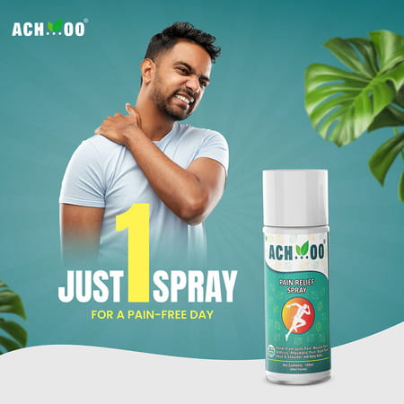 Ach...Oo Ayurvedic Pain Relief Spray With 100% Natural Actives For Joint Pain Body & Muscle 100ml