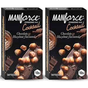 Manforce Cocktail Condoms Hazelnut & Chocolate Flavoured(set Of 2 20 Pcs)