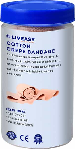 Liveasy Essentials Pro Cotton 10 Cm X 4 M Crepe Bandage 1 No's