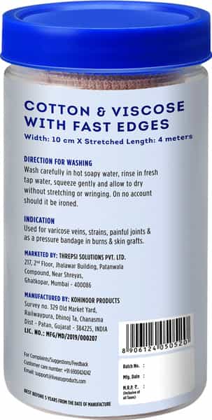 Liveasy Essentials Pro Cotton 10 Cm X 4 M Crepe Bandage 1 No's
