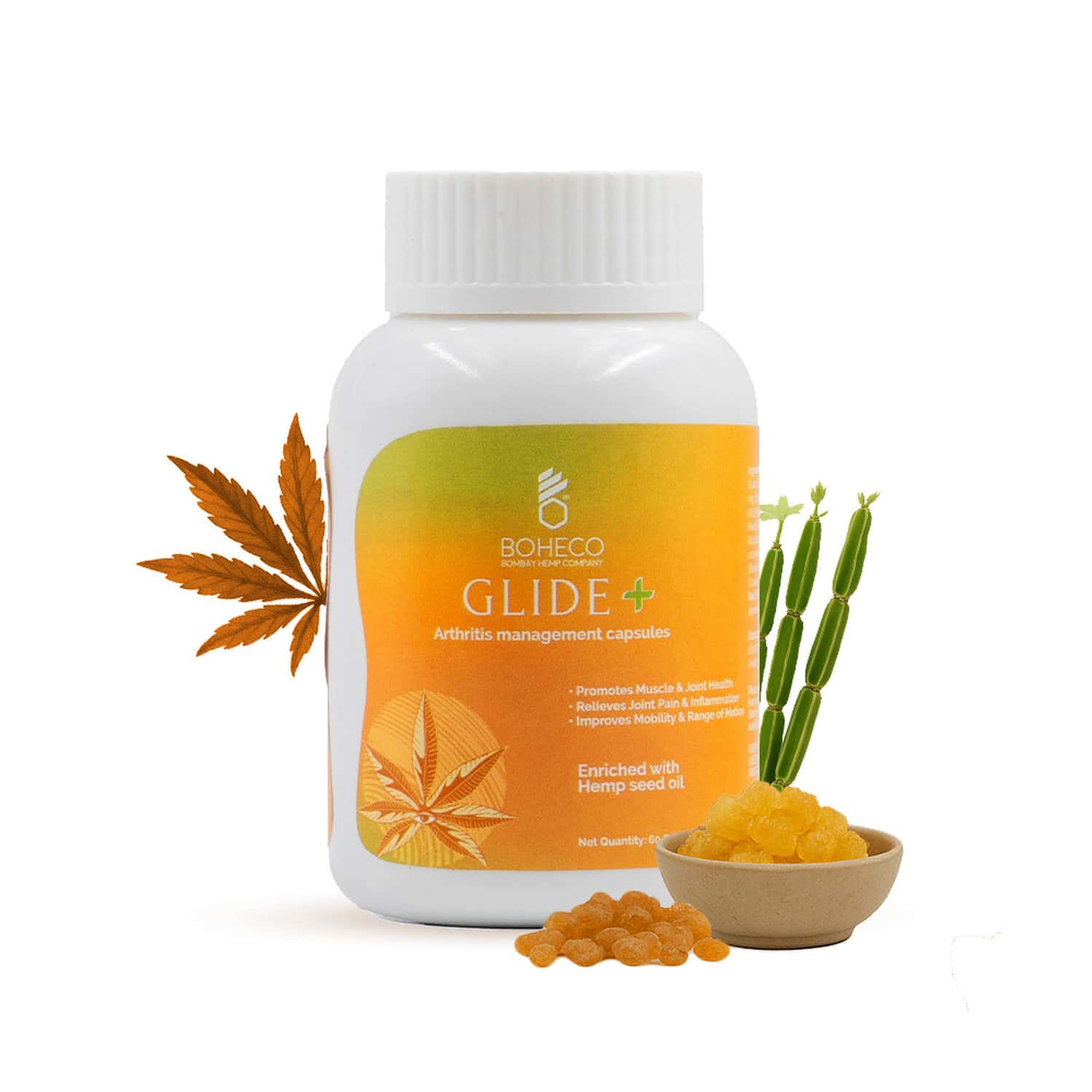 Boheco Glide+ Arthritis Capsules | Ayurvedic Joint Pain Relief | 60 Capsules