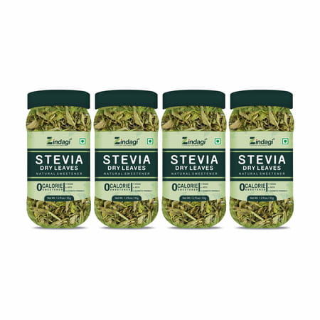 Zindagi Dry Stevia Leaves | Natural Sugarfree Substitute | Stevia Extract|35gm| Pack Of 4