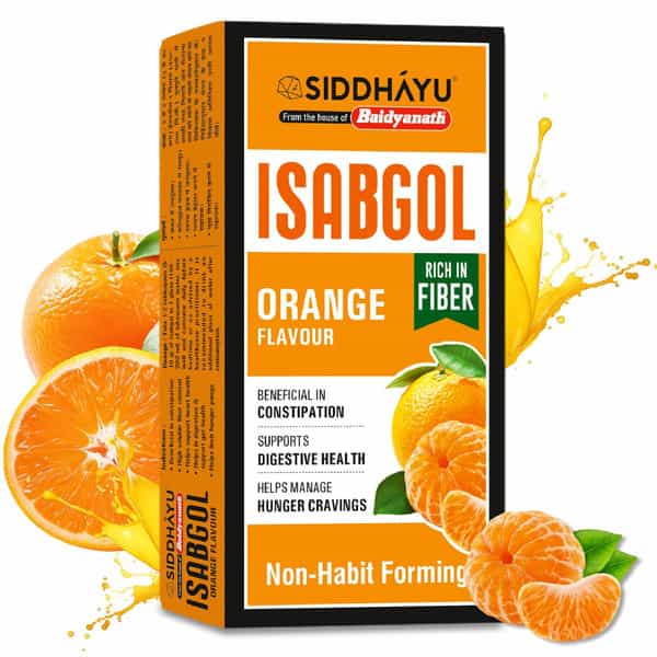 Baidyanath Asli Ayurved Orange Isabgol Psyllium Husk Powder 200Gm | Effective Constipation Relief
