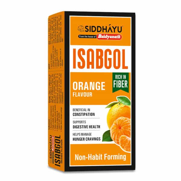 Baidyanath Asli Ayurved Orange Isabgol Psyllium Husk Powder 200Gm | Effective Constipation Relief