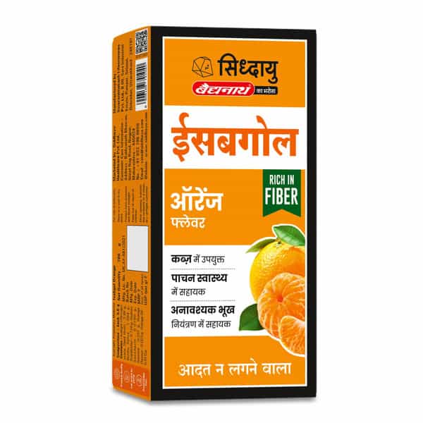 Baidyanath Asli Ayurved Orange Isabgol Psyllium Husk Powder 200Gm | Effective Constipation Relief