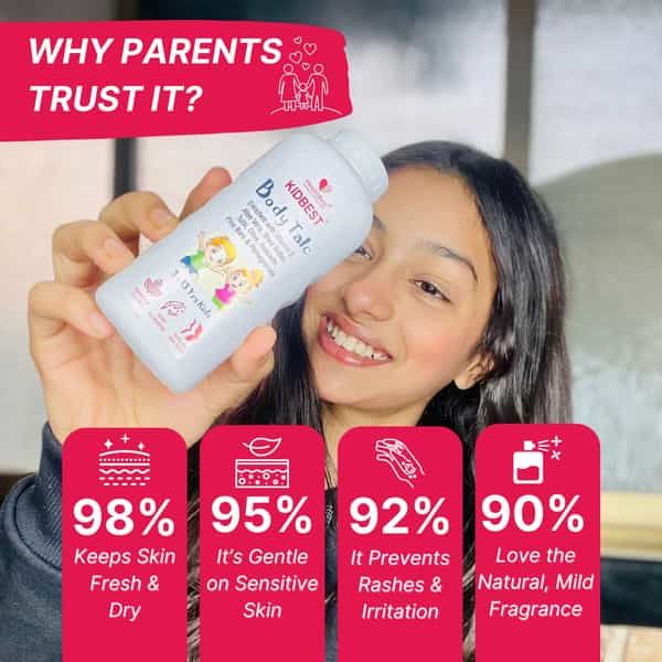 Healthbest Body Talc For Kids Normal Sensitive Dry Skin Tear Paraben And Sls Free - 100Gm