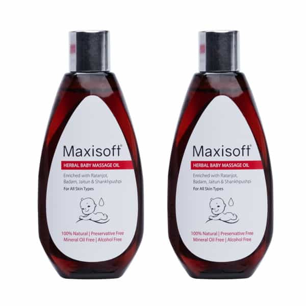 Maxisoft Herbal Baby Massage Oil | For All Skin Types | Bottle | 100 Ml | Pack Of 3