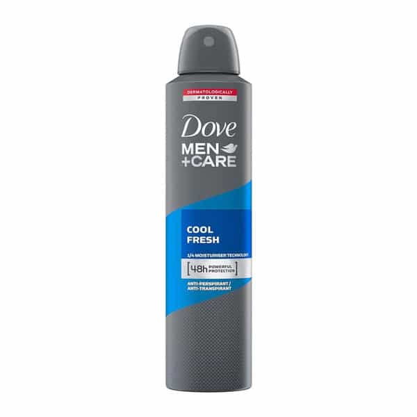Dove Men+Care Cool Fresh Dry Spray Antiperspirant Unscented Aerosol Deodorant | 250Ml