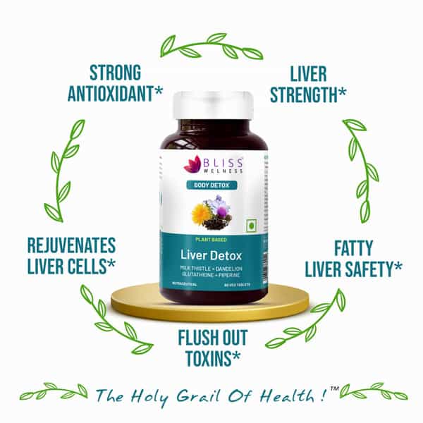 Bliss Welness Kidney Detox + Liver Detox 60+60 Veg Tablets 