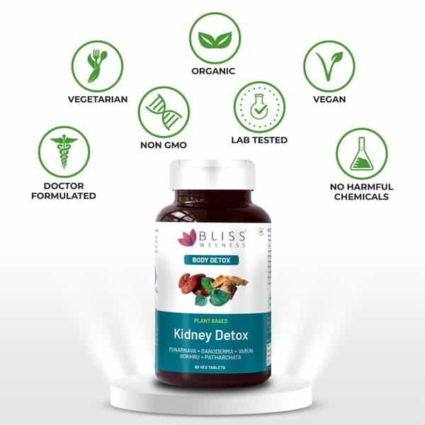 Bliss Welness Kidney Detox + Liver Detox 60+60 Veg Tablets 