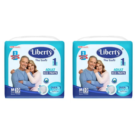 Liberty Adult Eco Pants Daipers Superior Comfort (size-m /pack Of 20 Pec ) Smooth Like Cotton