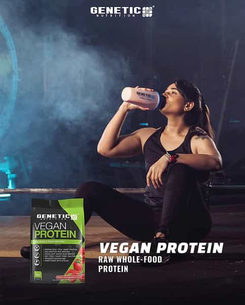 Genetic Nutrition Vegan Protein Premium Plant Protein With Complete Amino Acid Fresh Strawberry